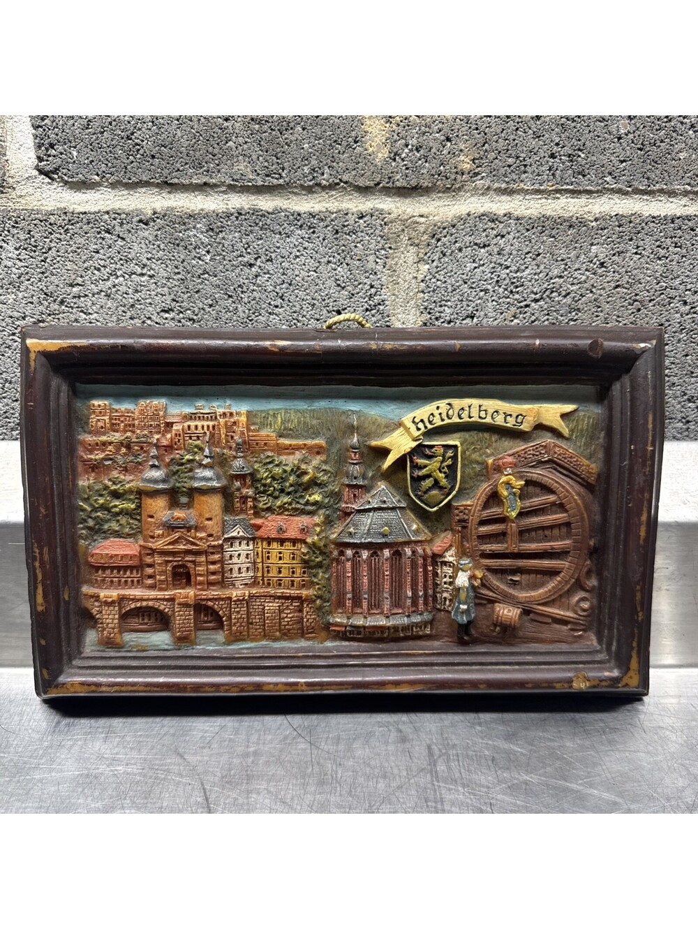 Vintage GERMAN WAX RELIEF Wax Art Heidelberg 12.5"×7.5"×2"